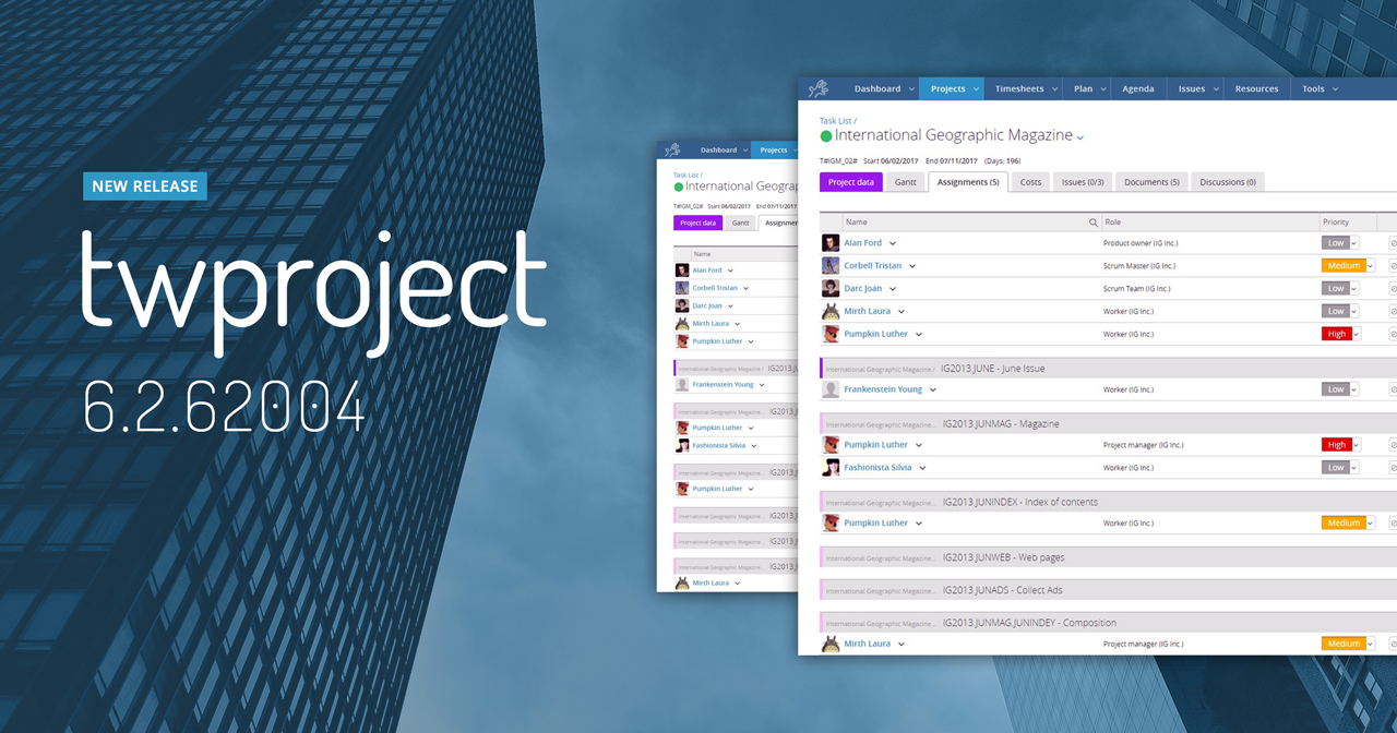 New in Twproject 6.2.62004: Bulk Assignments