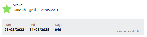 calendar on projects