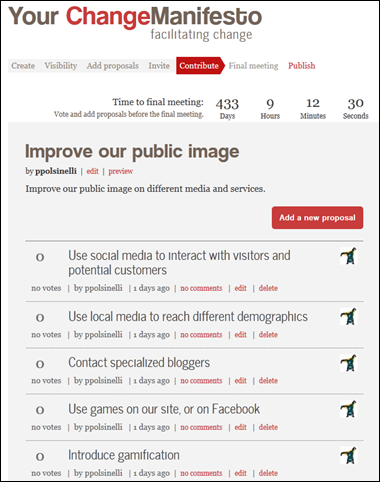 Your Change Manifesto online service
