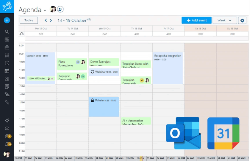 New Twproject Release 7.2 – Use of external calendars and integrated AI